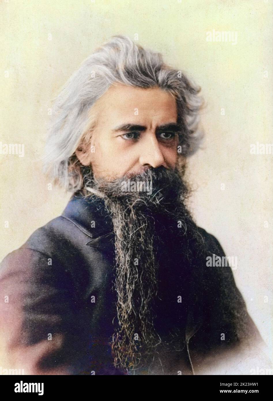 Ritratto del poeta e filosofo russo Vladimir Sergeevich Soloviev (Solovev, Soloviov) Foto Stock