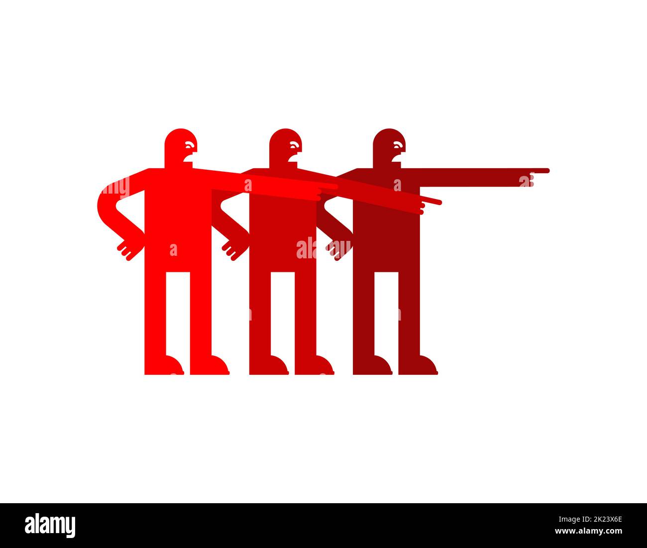 La gente giuro e punta le dita. Haters e bullismo Illustrazione Vettoriale