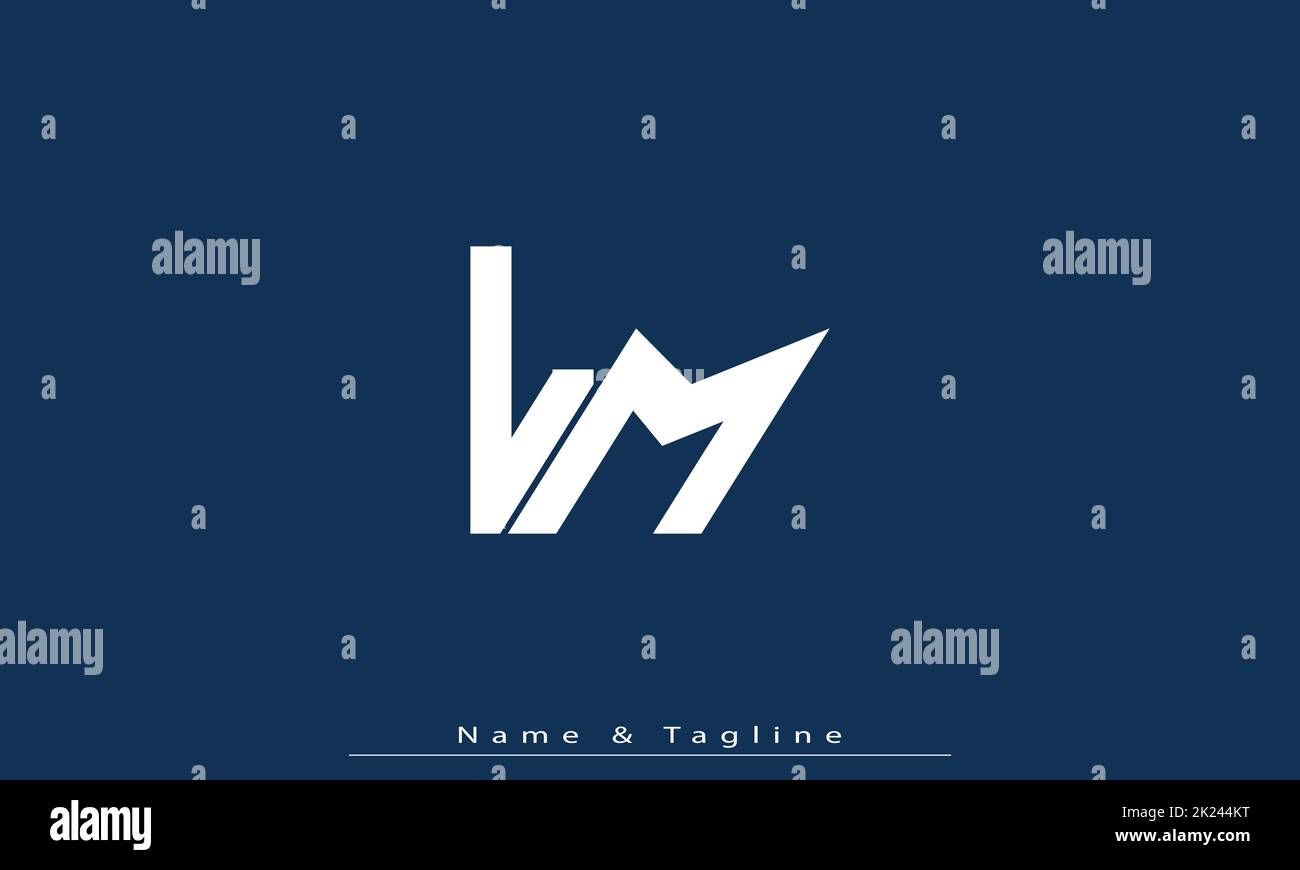 Lettere alfabetiche iniziali logo monogramma LM , ML Illustrazione Vettoriale