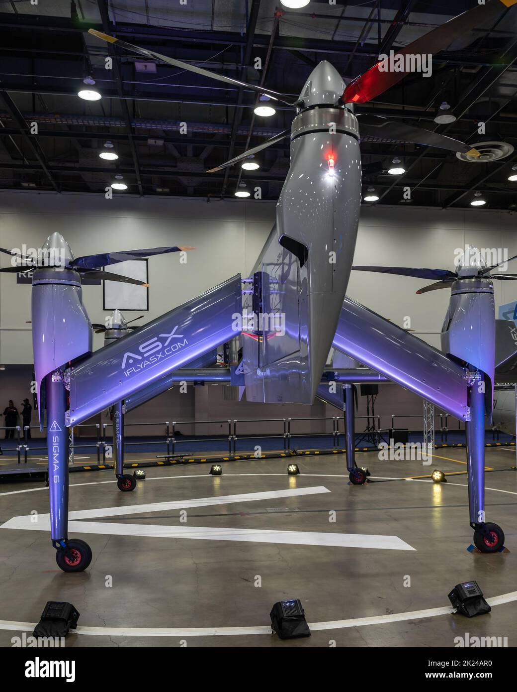 DETROIT, MI/USA - 14 SETTEMBRE 2022: Un aeromobile eVTOL ASX Sigma-6 al North American International Detroit Auto Show (NAIAS). Foto Stock