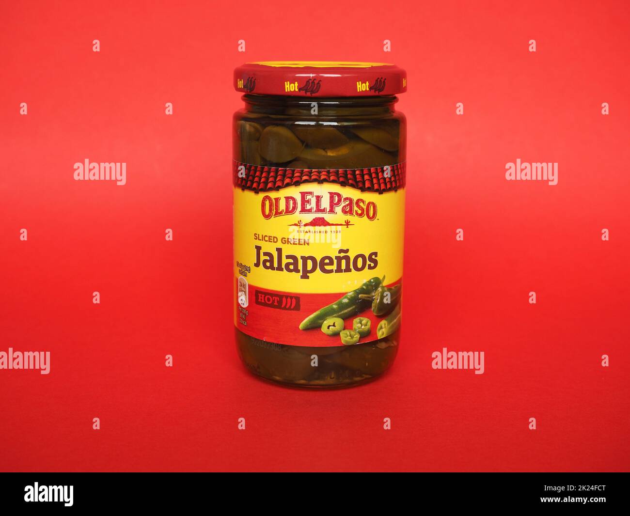 MINNEAPOLIS, USA - CIRCA GIUGNO 2021: Vasetto di Old El Paso a fette di Jalapenos verde Foto Stock