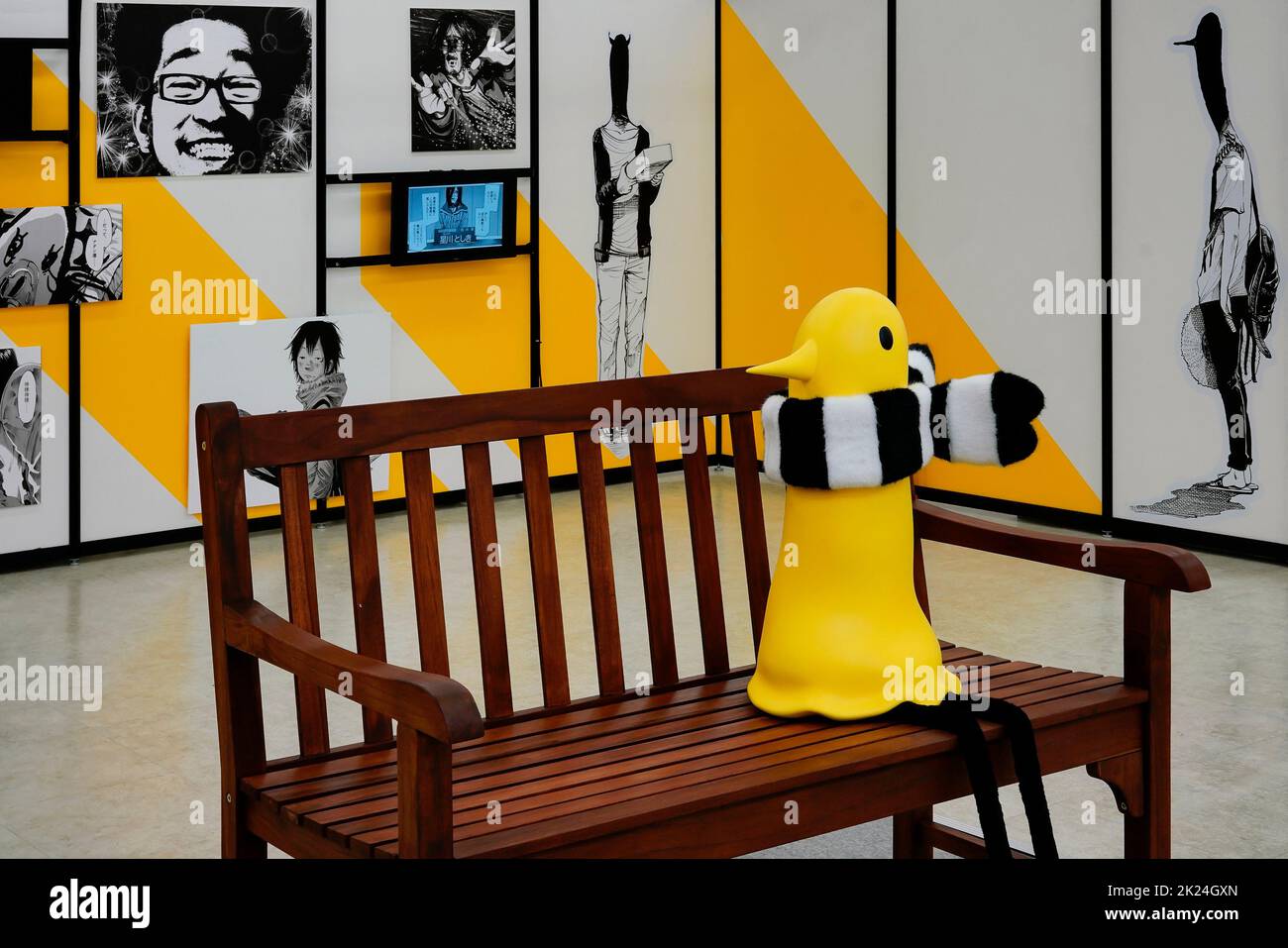 tokyo, giappone - dicembre 21 2018: Figurine a grandezza naturale del personaggio della manga giapponese Goodnight Punpun dell'autore Inio Asano durante i 20 annivers Foto Stock