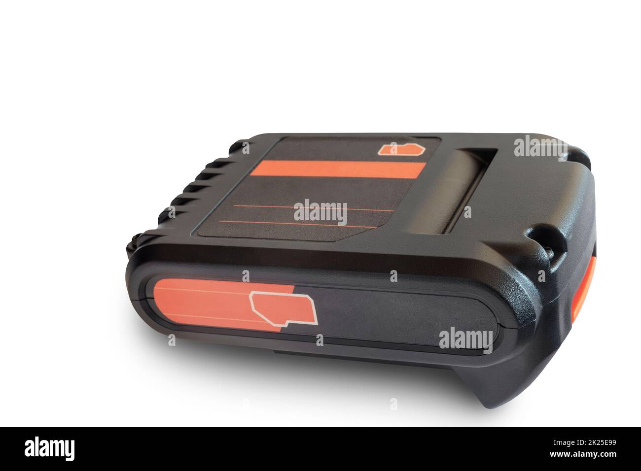Batteria ricaricabile su sfondo bianco. Foto Stock
