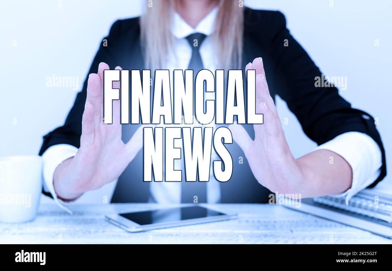 Ispirazione mostrando segno notizie finanziarie. Foto concettuale Investment Banking Gestione dei fondi regolamento e trading spiegazione del problema aziendale, astratto fornire soluzioni per le controversie Foto Stock