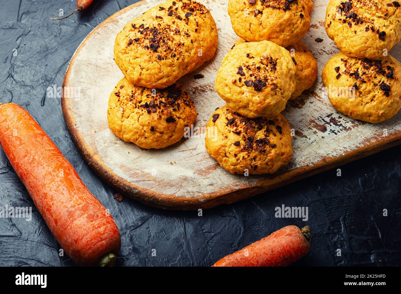 Biscotti vegani alla carota Foto Stock