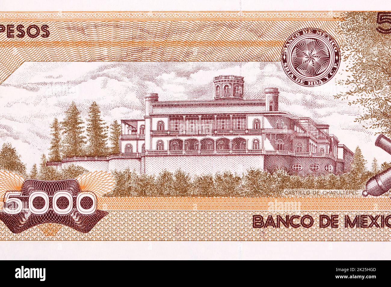 Chapultepec Castello a Città del Messico da soldi Foto Stock