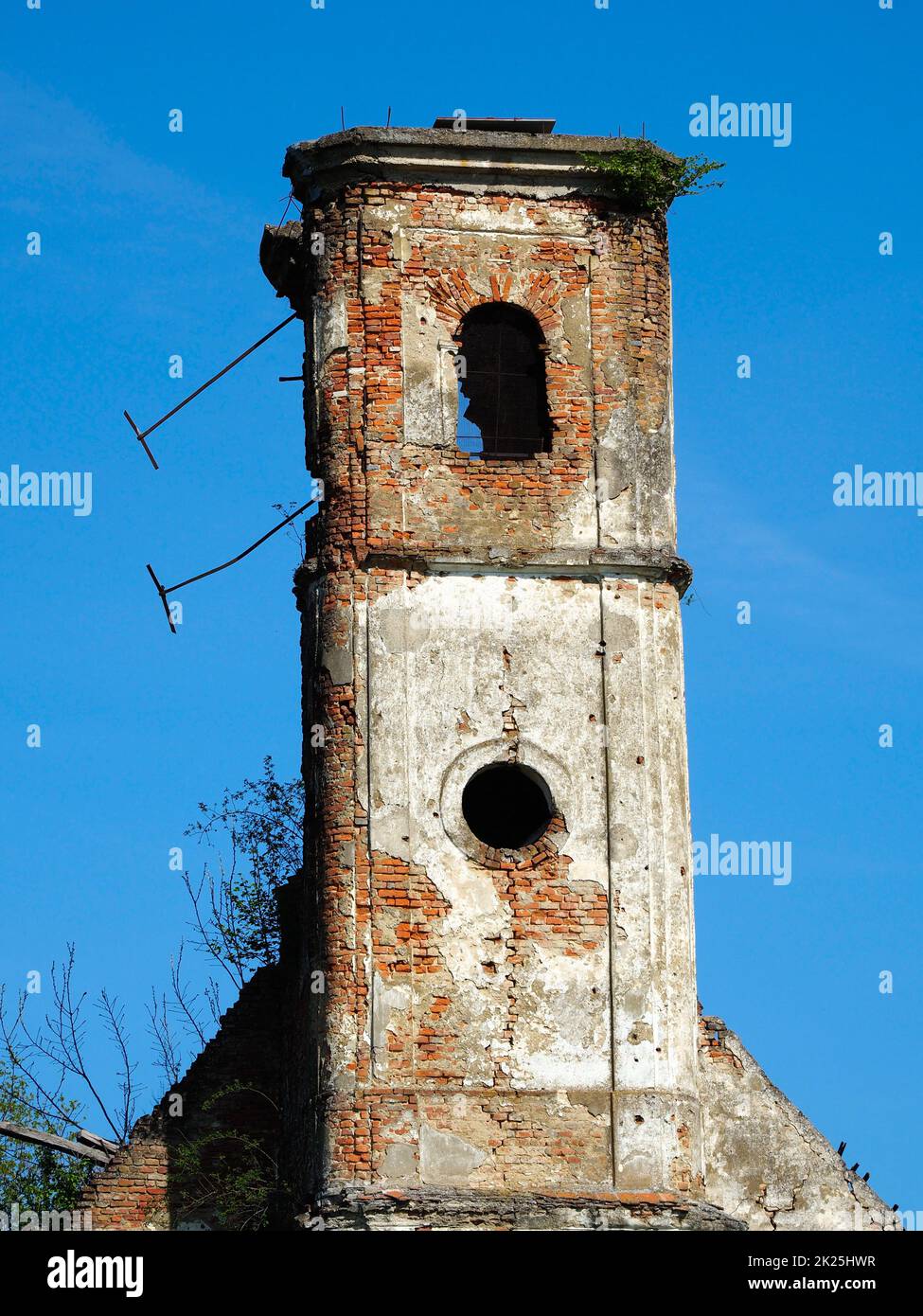 Chiesa bombardata Foto Stock