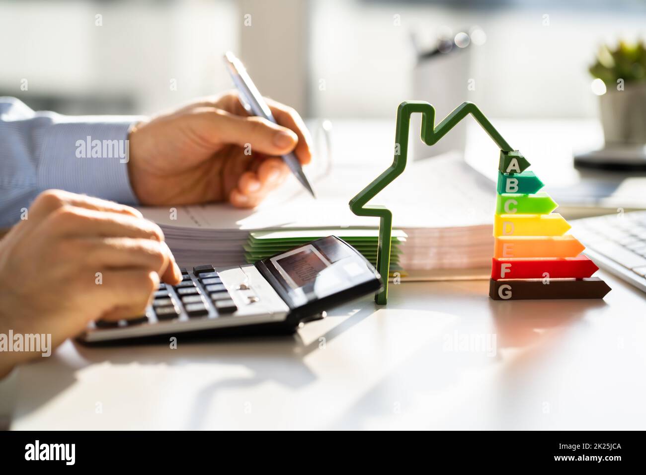 Energy Efficient House Audit Foto Stock