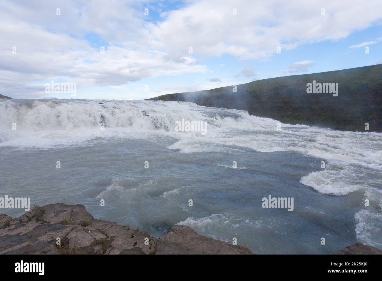 Gullfoss cade in vista stagione estiva, Islanda Foto Stock