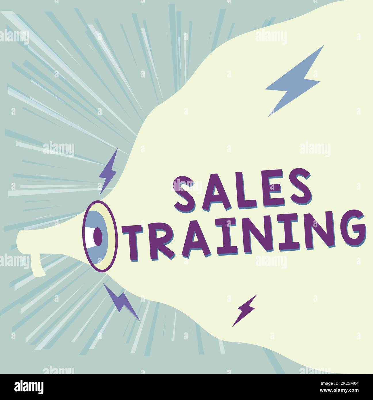 Firma scritta a mano formazione vendite. Business Concept Action Selling Market Overview sviluppo personale Megaphone Drawing fare un nuovo annuncio forte a Blank Cloud. Foto Stock