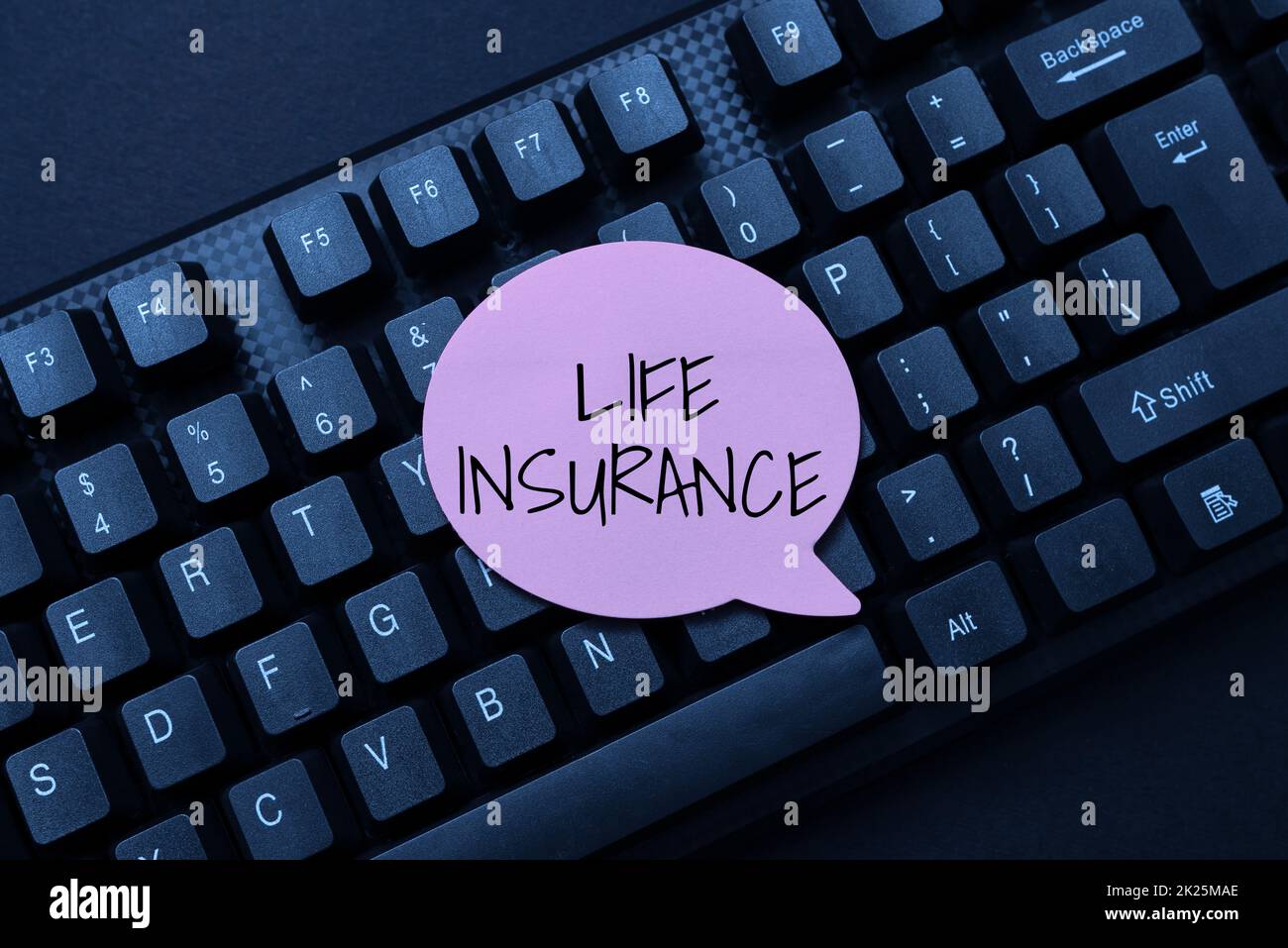 Ispirazione che mostra segno assicurazione sulla vita. Concetto di business pagamento di indennità di morte o di infortunio sepoltura o reclamo medico digitando record ospedalieri e rapporti, creando nuovo eBook Reading Program Foto Stock