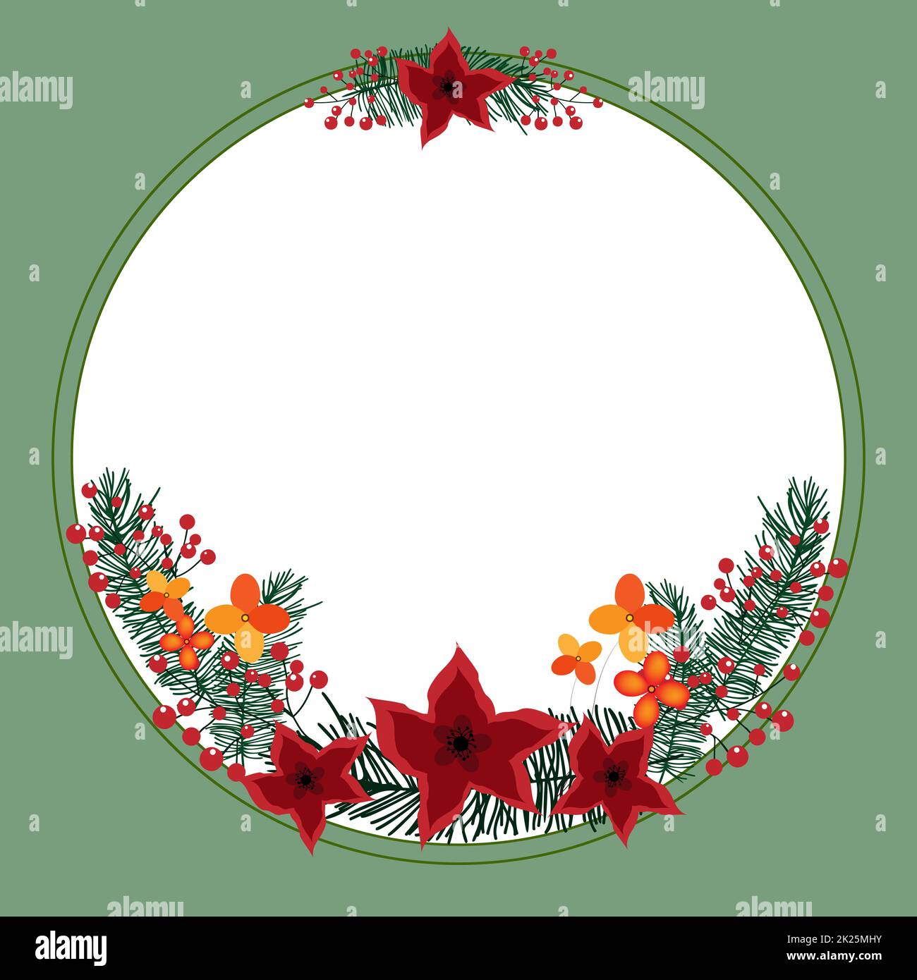 Cornice vuota decorata con Abstract forme modernizzate Fiori e Fogliame. Vuoto bordo moderno circondato da simboli di linea multicolore organizzato piacevolmente. Foto Stock