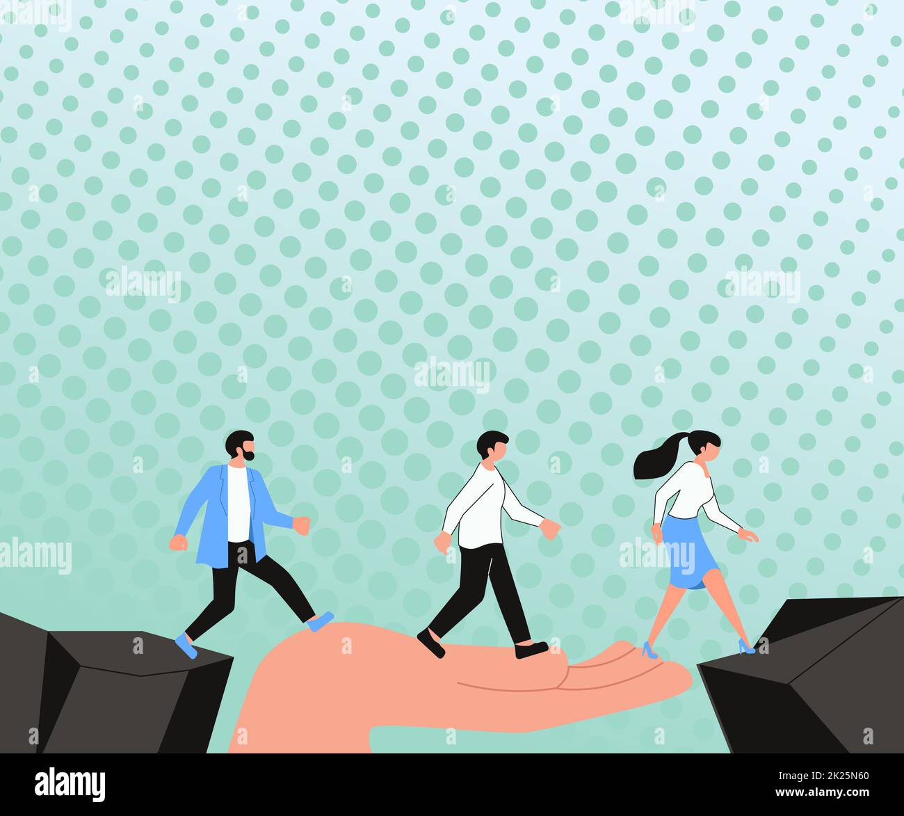 Frecce che guidano due colleghi collaboratori verso un piano finanziario migliore. Partner che lavorano insieme per prevedere risultati positivi nel mercato. Foto Stock