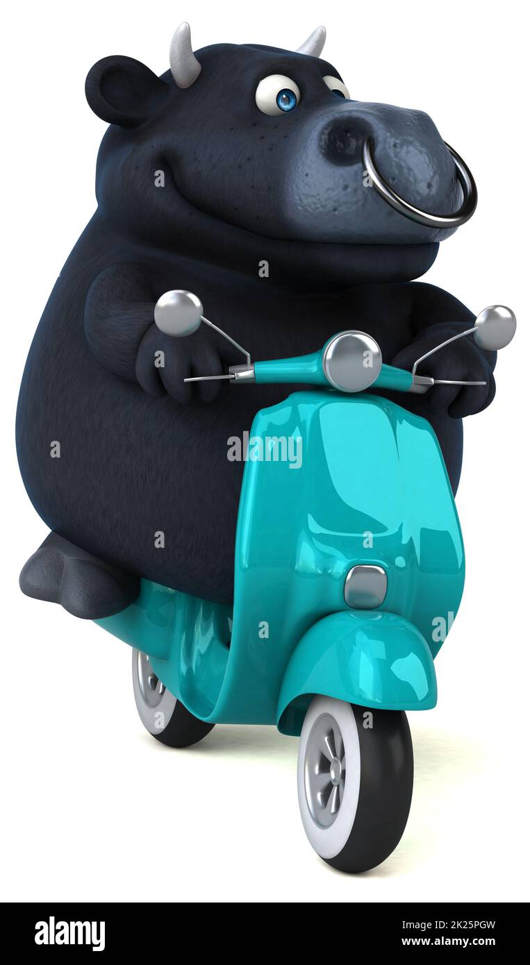 Divertimento black bull - 3D illustrazione Foto Stock