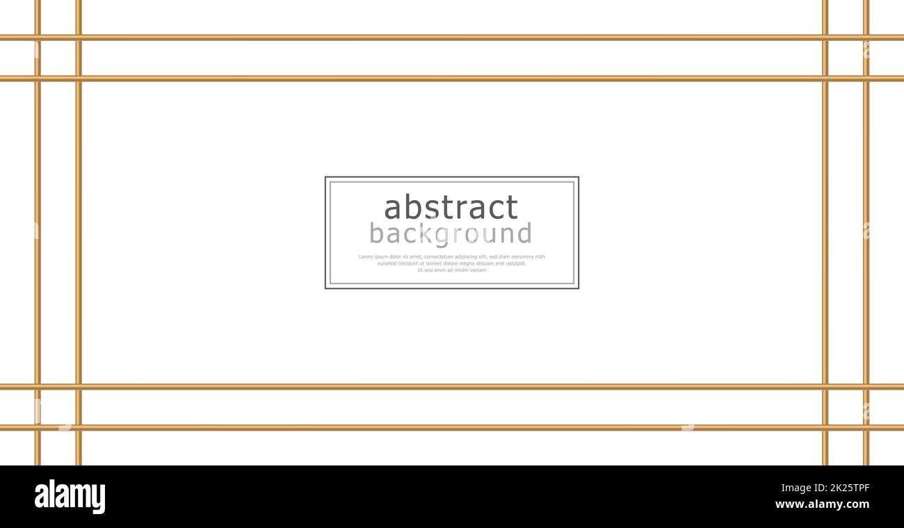 Moderna cartolina astratta di lusso per affari o presentazione con linee dorate su sfondo bianco - Vector Foto Stock