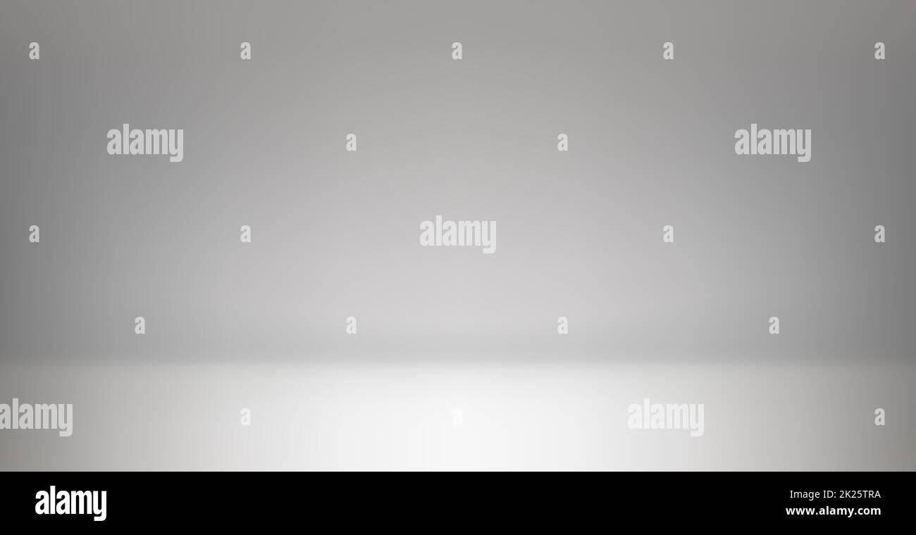 Bianco con sfondo panoramico grigio studio con bagliore bianco - Vector Foto Stock
