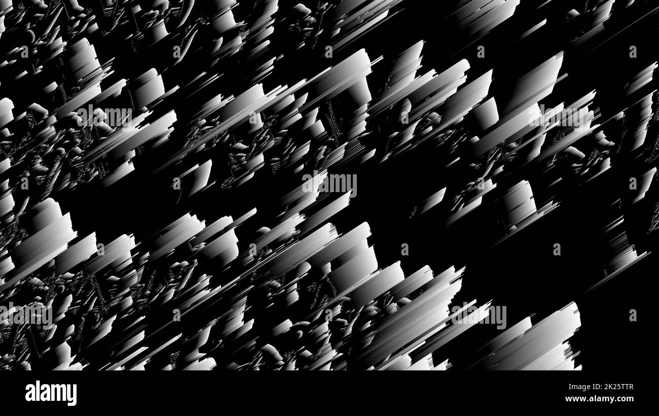 Rumore frattale bianco e nero Foto Stock