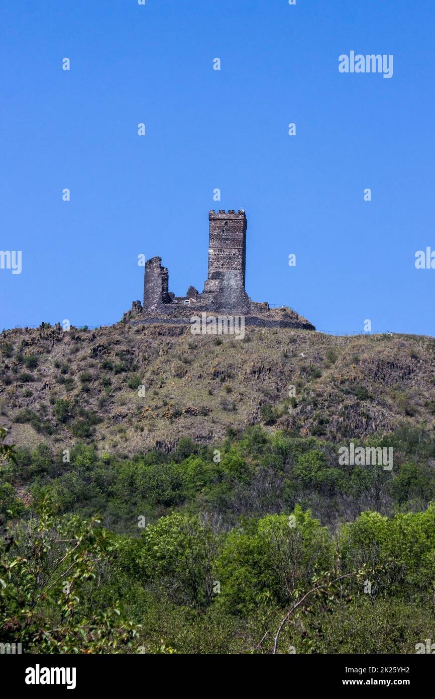 Rovine del castello di Hazmburk (1) Foto Stock