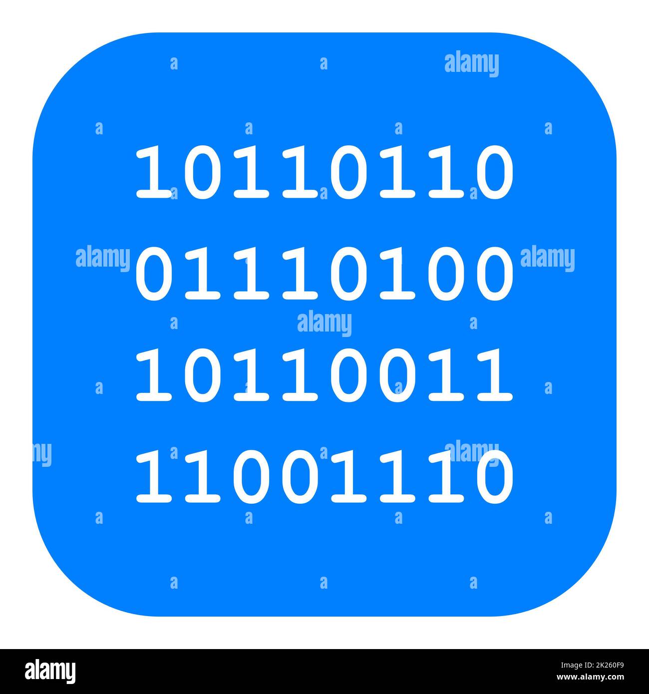 Codice binario e icona app Foto Stock