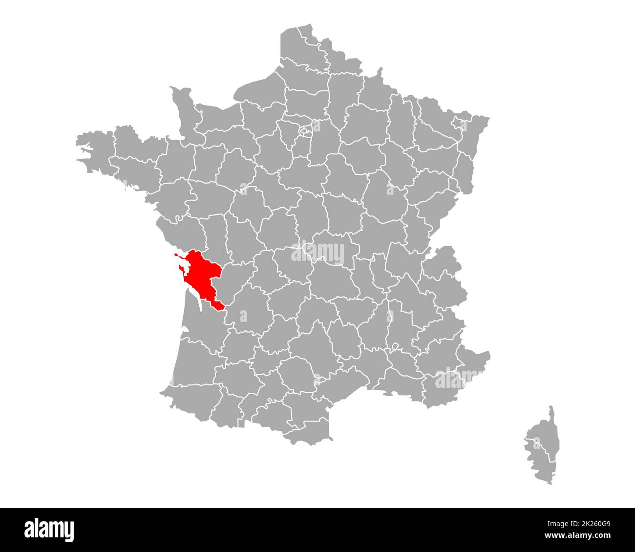 Charente-Maritime sulla mappa di Francia Foto Stock