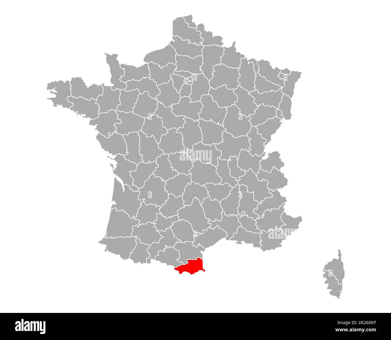 Pirinei - Orientalis sulla mappa di Francia Foto Stock