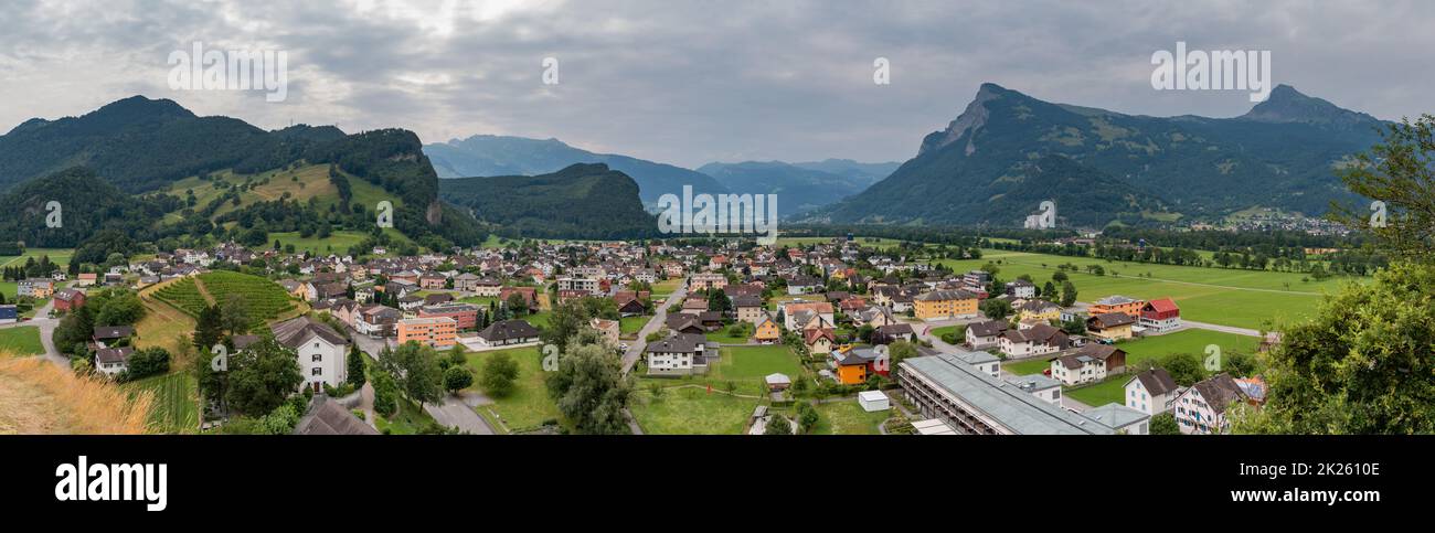 Panorama delle montagne Balzers Foto Stock