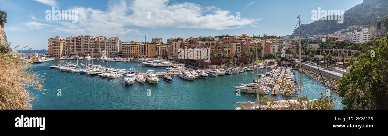 Port de Fontvieille Panorama Foto Stock