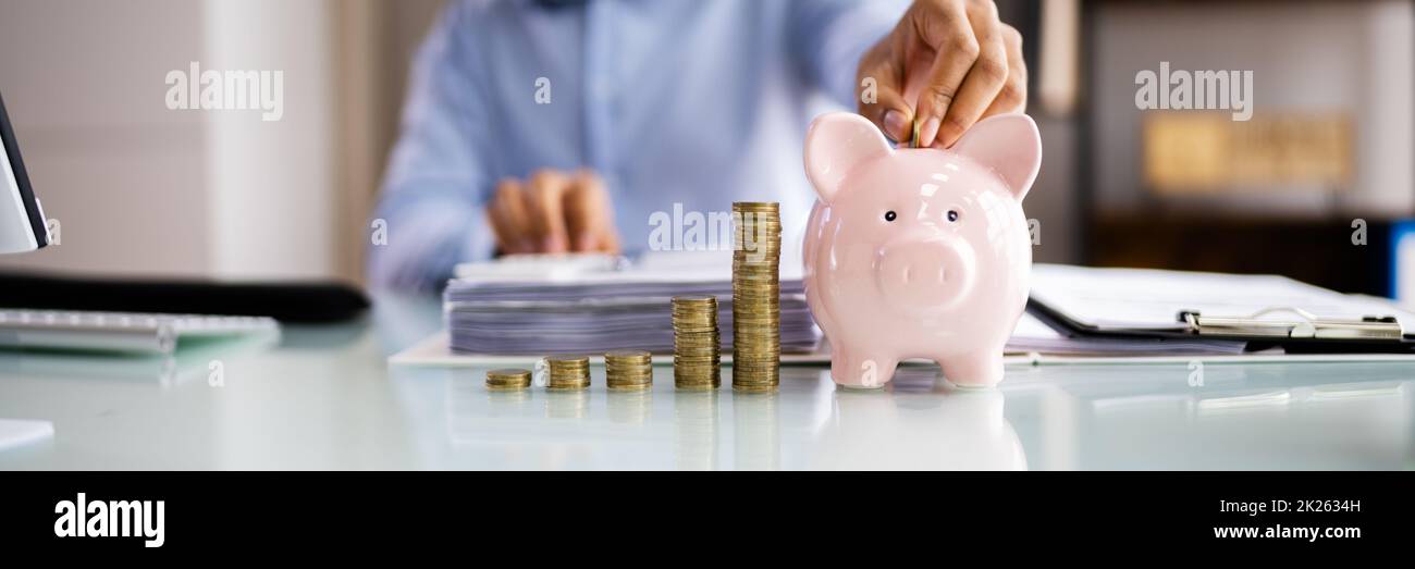Risparmio di denaro e audit finanziario Foto Stock
