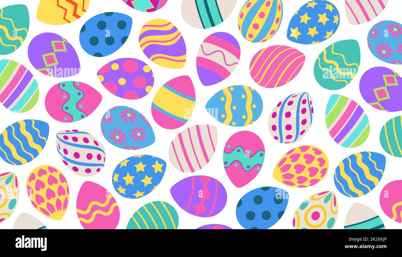Colorful festive schema panoramico Easter Eggs - Vector Foto Stock