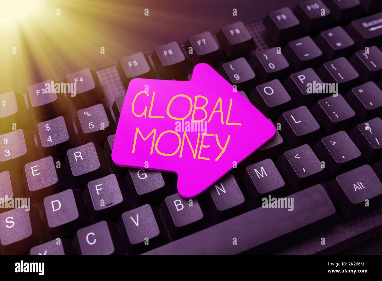 Scrittura con testo Global Money. Business Concept International Finance World Currency Trans Globally compilazione dei moduli di registrazione online, raccolta e modifica dei dati Internet Foto Stock