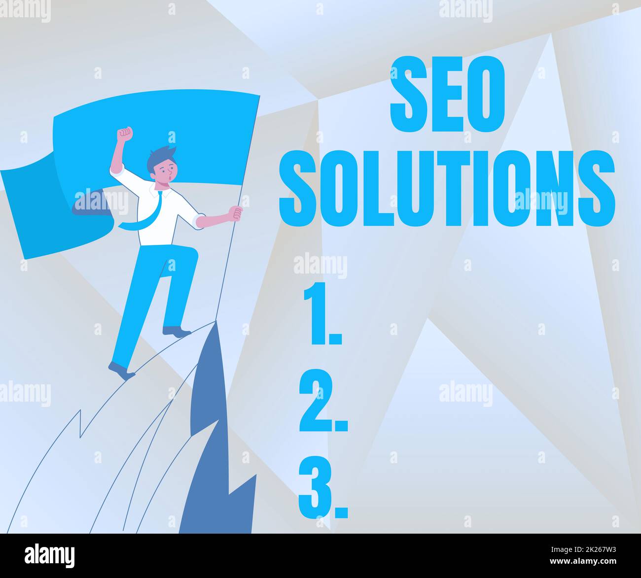 Segno di scrittura a mano Seo Solutions. Vetrina di affari Search Engine Result Page aumentare i visitatori da Rankings Man su Un disegno di montagna fiero del suo successo di arrampicata alle nuvole. Foto Stock