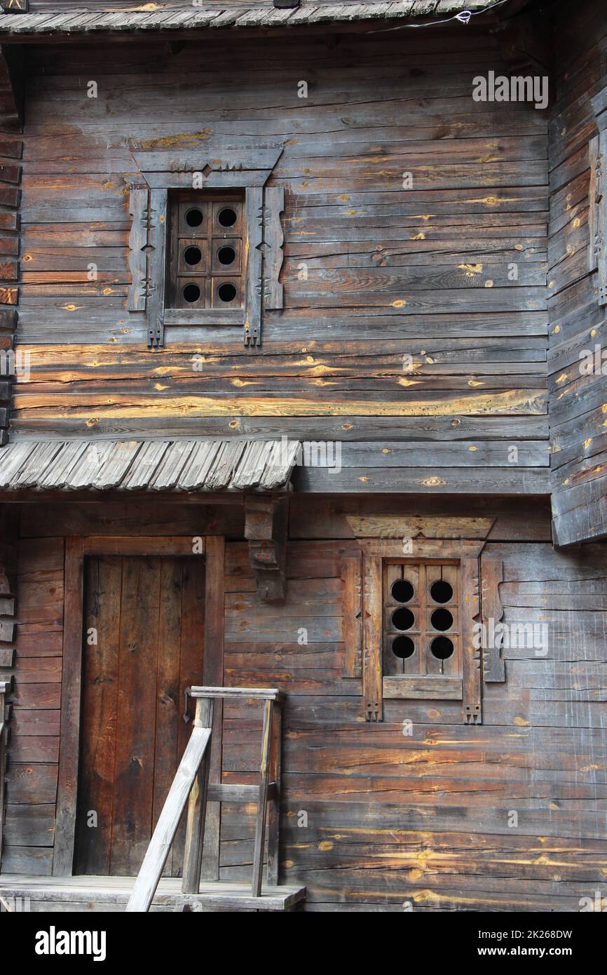 Antica fortezza slava in legno a Novhorod-Siverski. Edificio storico Foto Stock
