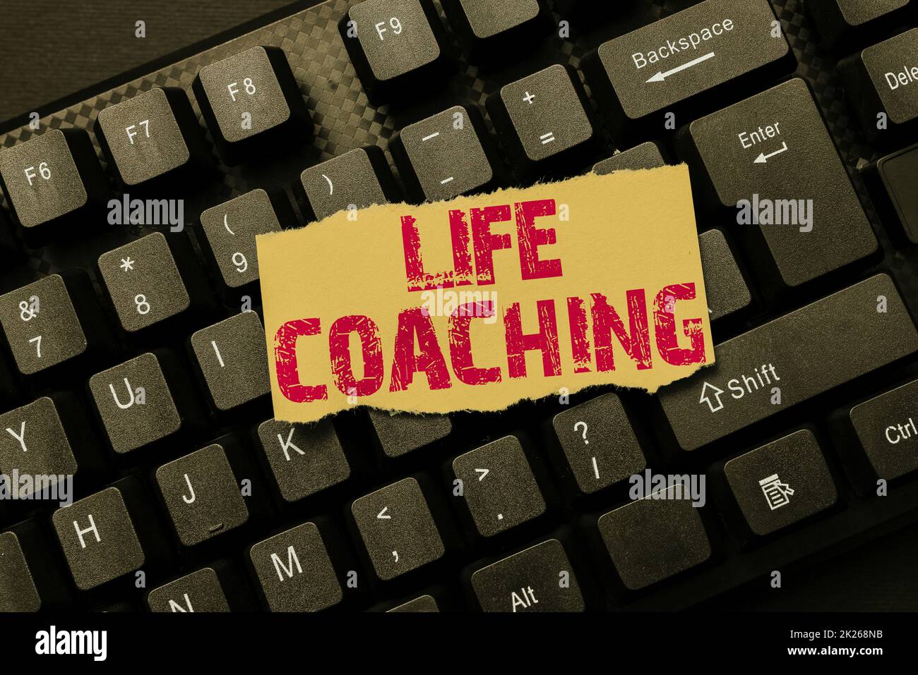 Didascalia concettuale Life Coaching. Word for improve lives by charges ci incoraggia nelle nostre carriere Abstract digitando nuovo script di film, creando Motivational Speech Online Foto Stock