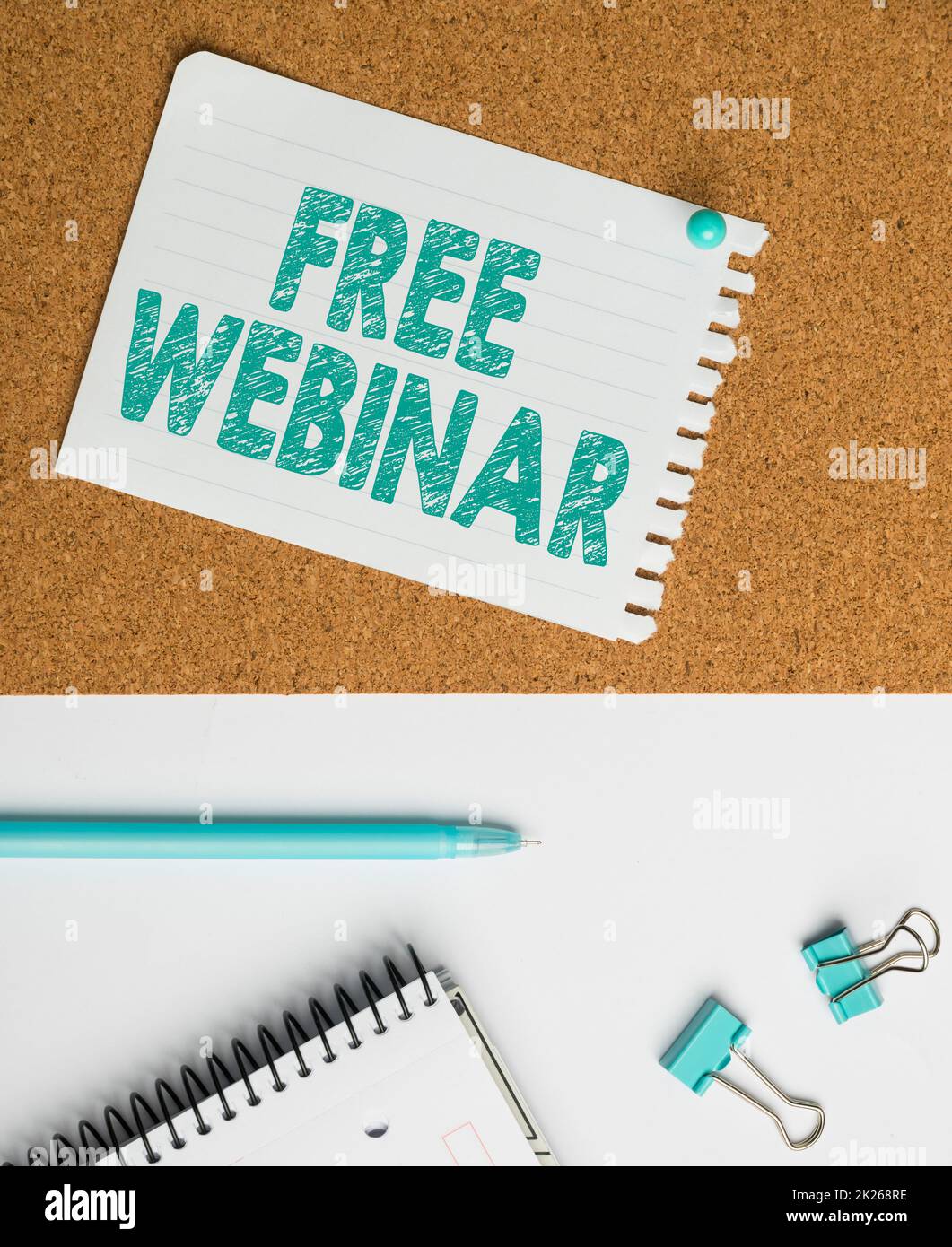 Cartello di testo che mostra il webinar gratuito. Business Approach Lecture Workshop Seminar che viene trasmesso sul Web flashy School Office Supplies, insegnare Collezioni di apprendimento, Strumenti di scrittura Foto Stock