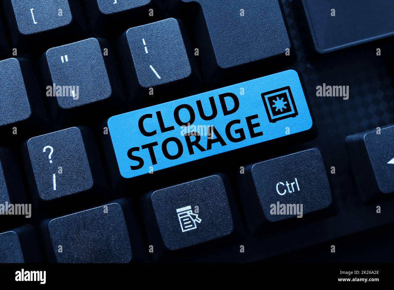 Didascalia di testo che presenta l'archiviazione cloud. Business Concept computing connettere i dispositivi ai dati cloud su storage remoto Abstract Office Typing Jobs, typewriting rapporti di lavoro importanti Foto Stock