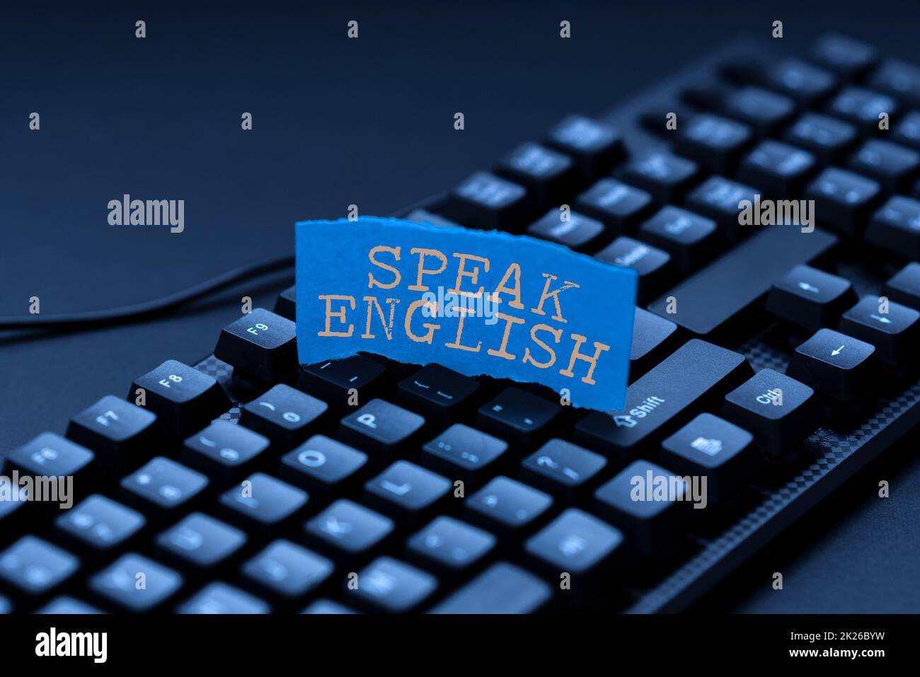 L'ispirazione che mostra il segno parla inglese. Business showcase Study Another Foreign Language Corsi verbali Online elaborazione testi programma idee, registrazione programmazione aggiornamenti concetto Foto Stock