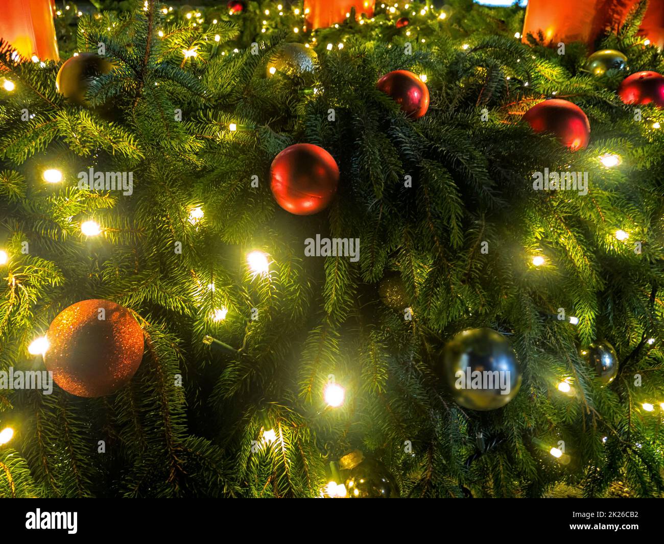 Ornamenti della sfera di Natale Foto Stock