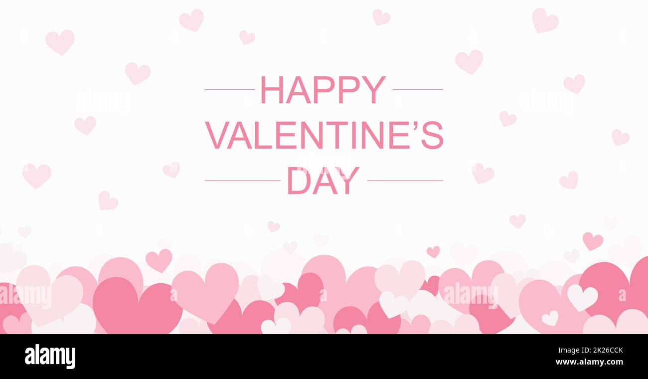Vacanza di tutti gli amanti San Valentino, cuori rosa - Vector Foto Stock