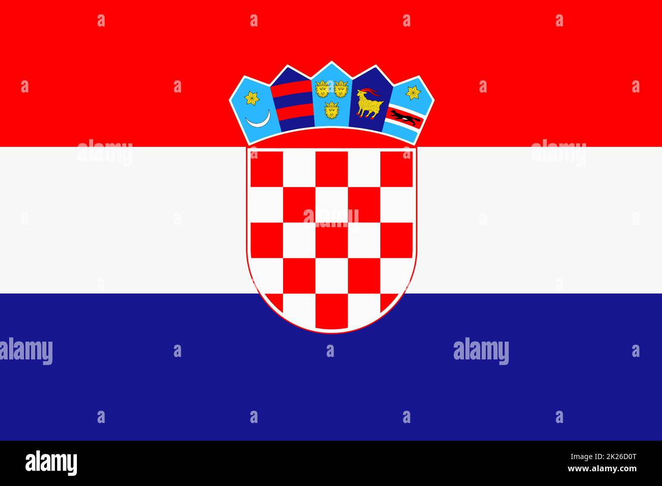 Croazia bandiera sfondo illustrazione rosso bianco strisce blu Foto Stock