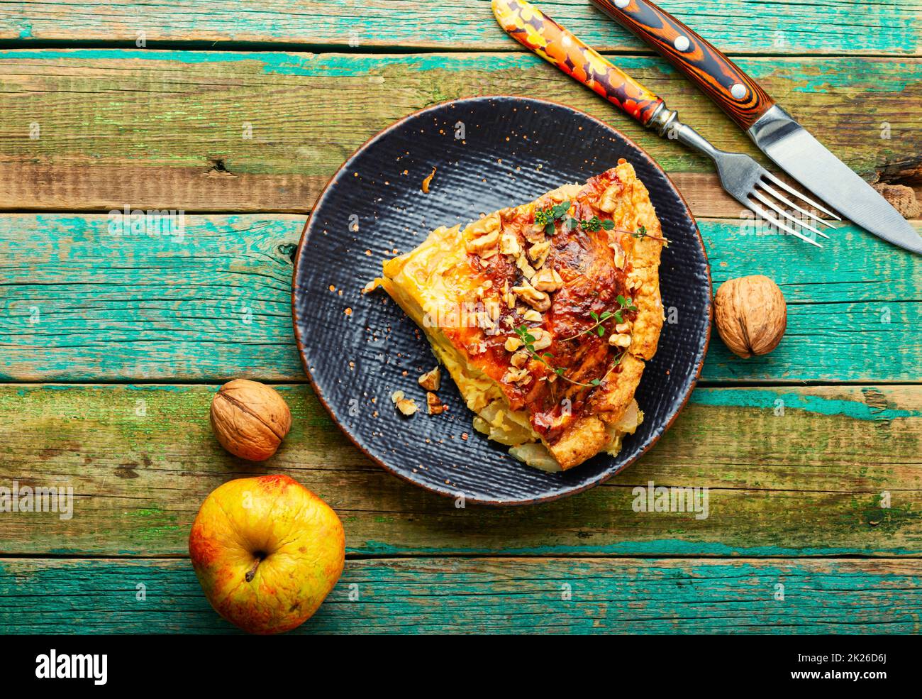 Crostata di mele autunnale francese. Foto Stock