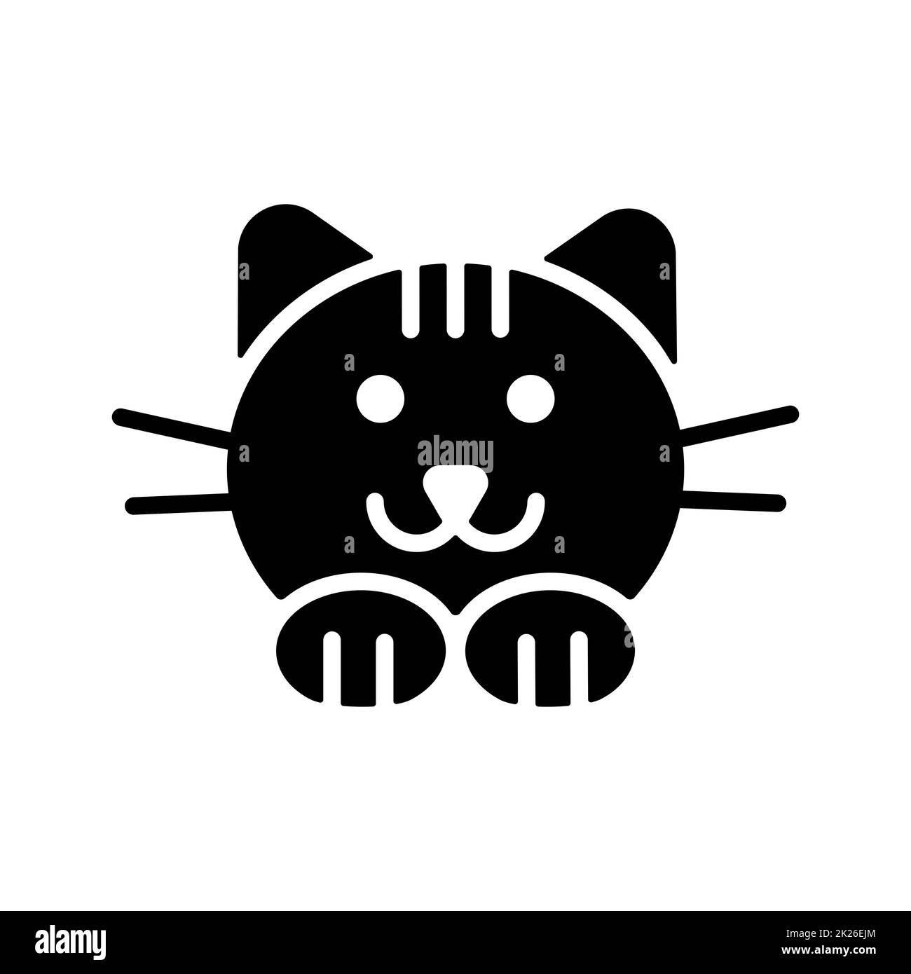 Icona glifo vettore Cat. Cartello animali domestici Foto Stock