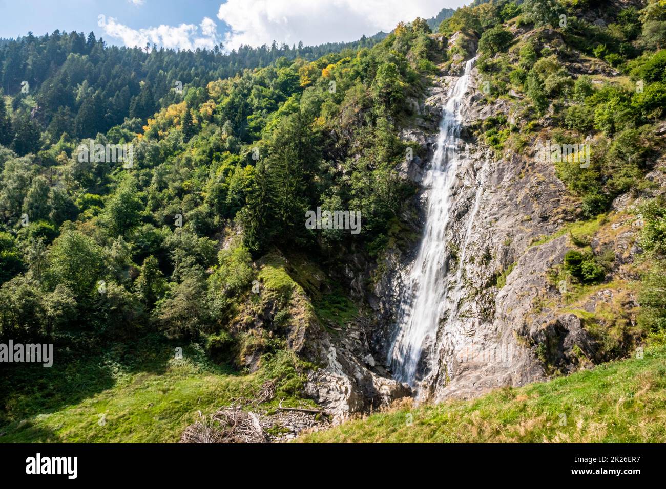 cascata di partschins, alto adige, italia Foto Stock