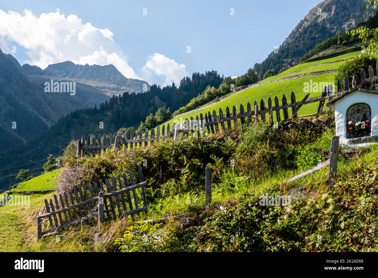 Paesaggio in Val Venosta, Alto Adige, Italia Foto Stock