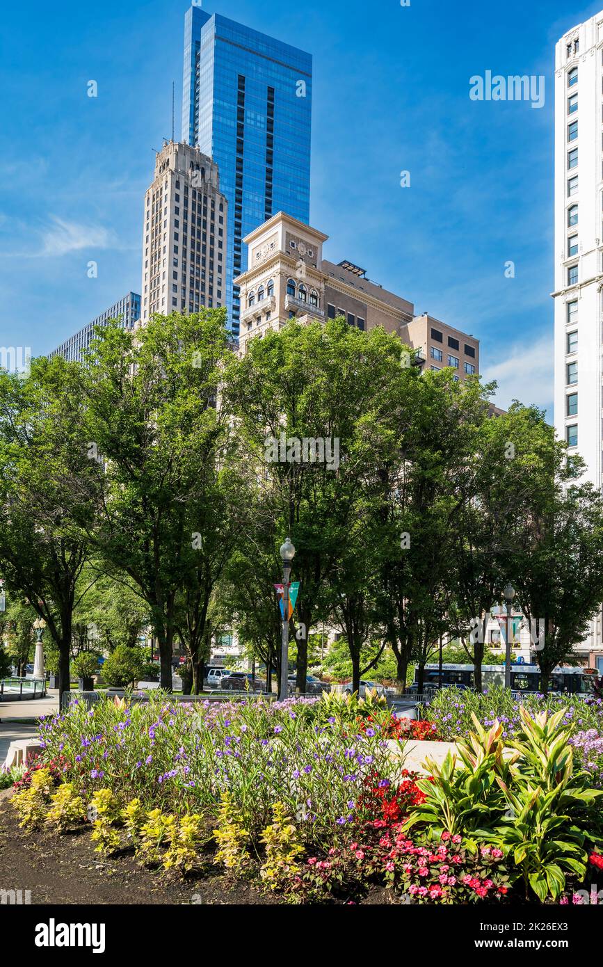 Il Millennium Park di Chicago, Illinois, Stati Uniti d'America Foto Stock