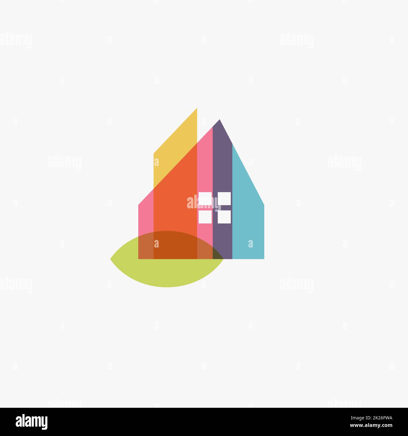 Chalet home logo eco casa design Foto Stock