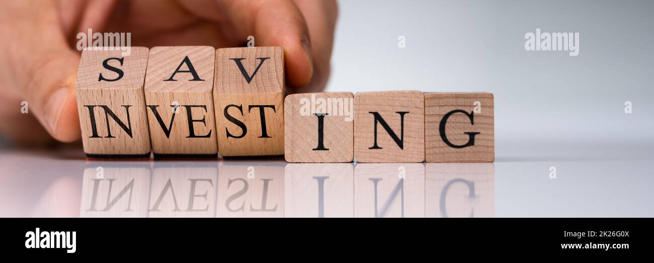 Concetto di crescita del risparmio e del finanziamento degli investimenti Foto Stock