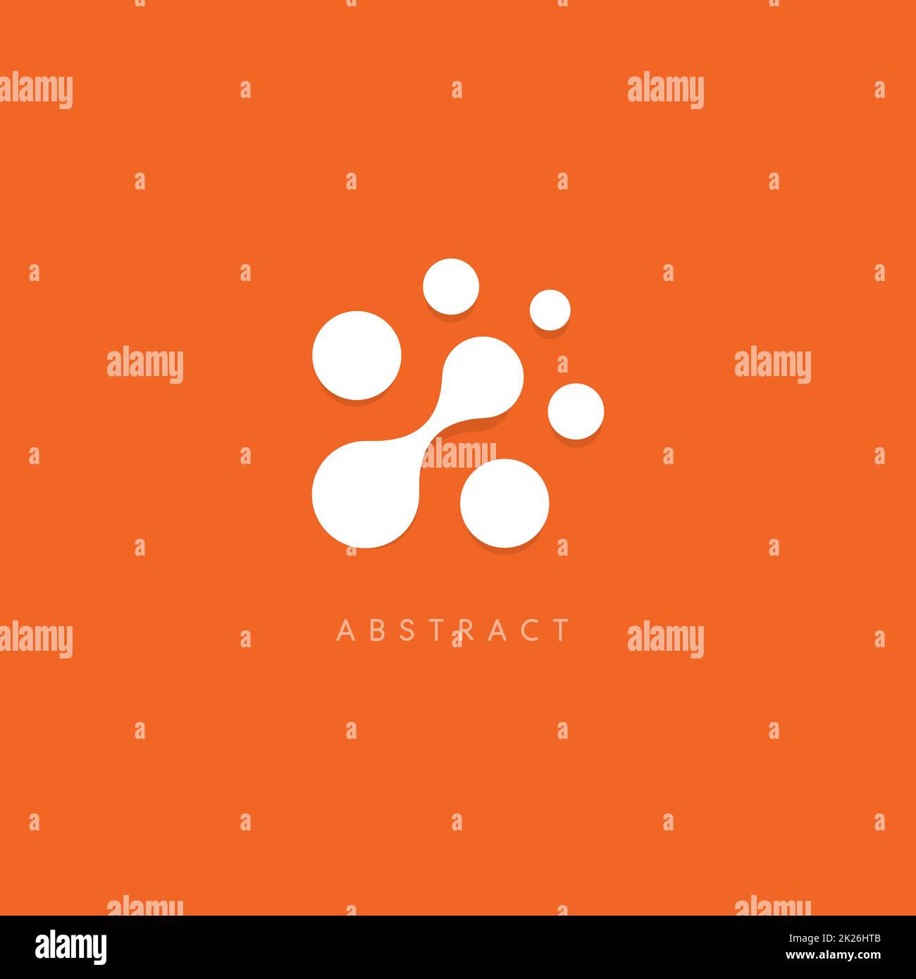 Abstract logo vettoriale. Puntini bianchi su sfondo arancione. Ambienti insoliti logotipo modello. Chip di computer e la relativa icona. Foto Stock