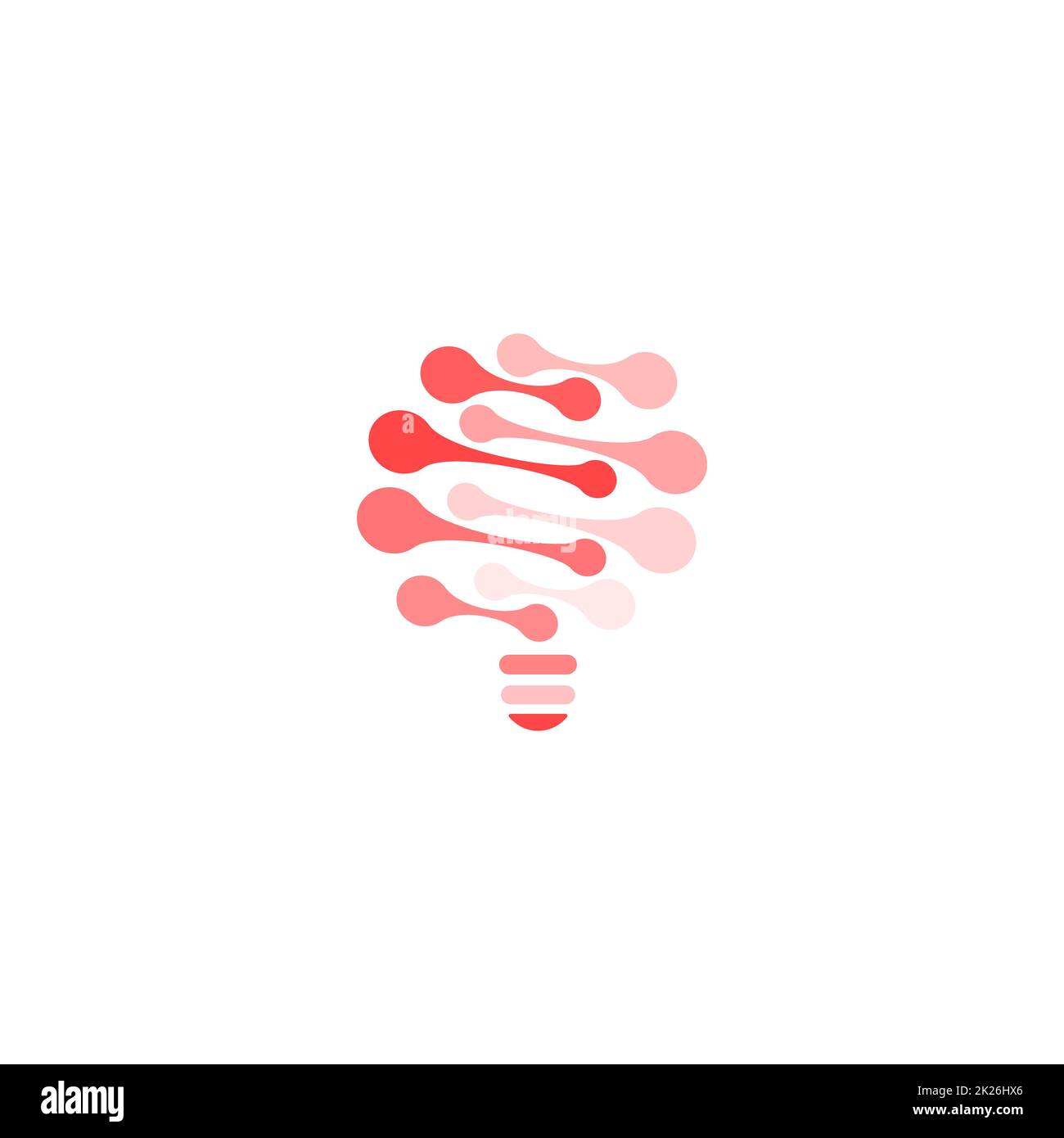 Struttura del DNA, soluzioni di ricerca genetica, laboratorio scientifico, insolito simbolo astratto sotto forma di lampadina illuminata. Illustrazione vettoriale su sfondo bianco. Foto Stock