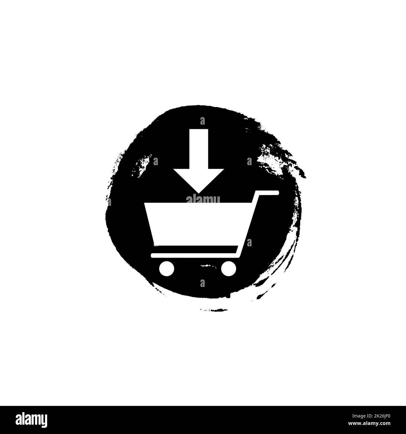 Black grunge Paintbrush pulsante Mostra Aggiungi al carrello Foto Stock