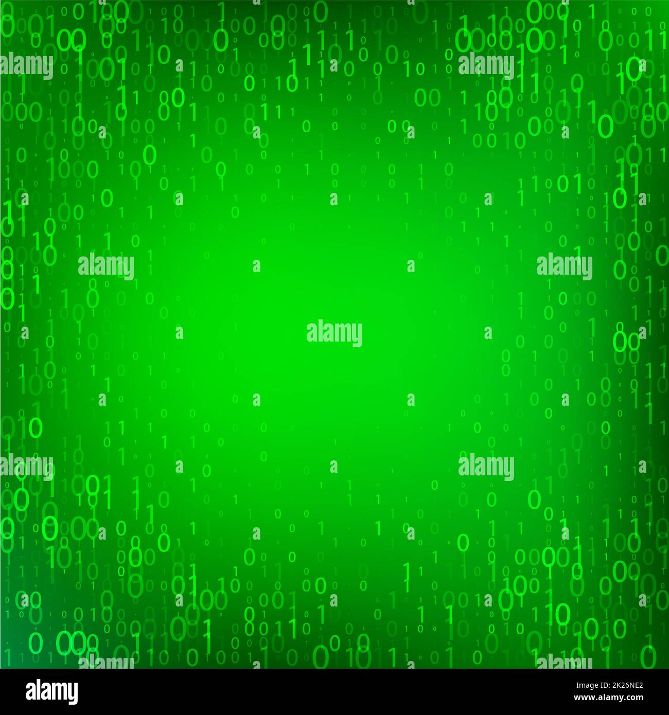 Abstract isolato di color verde codice binario autunno sfondo, elemento di programmazione a sfondo illustrazione vettoriale Foto Stock